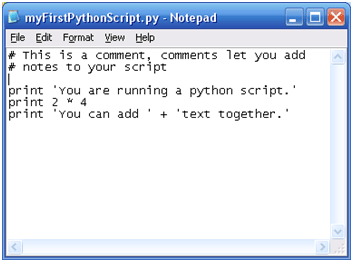 Figure 4 - A Simple Python Script