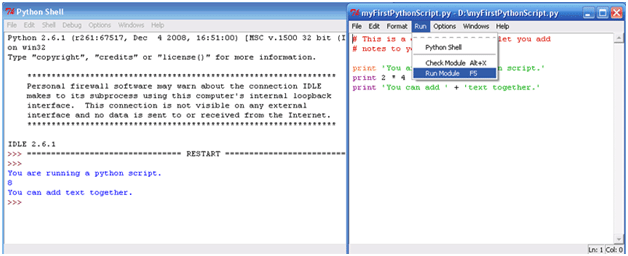 Figure 5 - Running a Script from IDLE