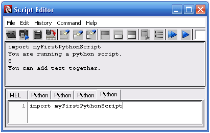 Figure 6 - Calling a Script from Maya