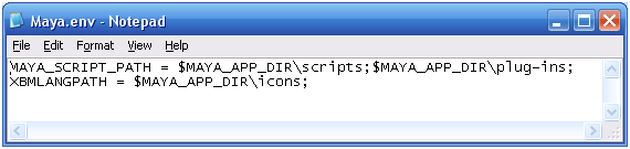 Figure 7 - maya.env File